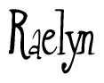 The image is a stylized text or script that reads 'Raelyn' in a cursive or calligraphic font.