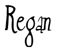   The image is of the word Regan stylized in a cursive script. 
