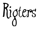 The image contains the word 'Rigters' written in a cursive, stylized font.