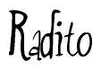 The image contains the word 'Radito' written in a cursive, stylized font.
