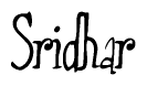 The image is of the word Sridhar stylized in a cursive script.