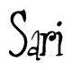 The image is of the word Sari stylized in a cursive script.