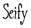 The image is a stylized text or script that reads 'Seify' in a cursive or calligraphic font.