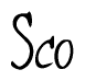The image contains the word 'Sco' written in a cursive, stylized font.