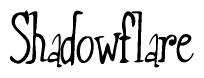 The image contains the word 'Shadowflare' written in a cursive, stylized font.