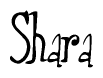 The image contains the word 'Shara' written in a cursive, stylized font.