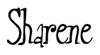 The image contains the word 'Sharene' written in a cursive, stylized font.