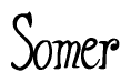The image is of the word Somer stylized in a cursive script.