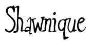 The image is of the word Shawnique stylized in a cursive script.