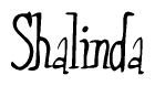 The image contains the word 'Shalinda' written in a cursive, stylized font.
