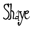 The image is of the word Shaye stylized in a cursive script.