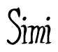 The image contains the word 'Simi' written in a cursive, stylized font.