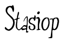 The image is a stylized text or script that reads 'Stasiop' in a cursive or calligraphic font.