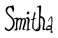 The image is a stylized text or script that reads 'Smitha' in a cursive or calligraphic font.