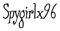The image contains the word 'Spygirlx96' written in a cursive, stylized font.