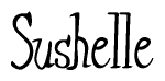 The image is a stylized text or script that reads 'Sushelle' in a cursive or calligraphic font.