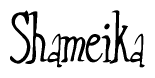   The image is of the word Shameika stylized in a cursive script. 