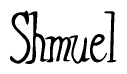 The image is of the word Shmuel stylized in a cursive script.