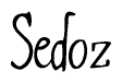 The image is a stylized text or script that reads 'Sedoz' in a cursive or calligraphic font.