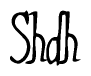 The image is a stylized text or script that reads 'Shdh' in a cursive or calligraphic font.