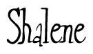 The image is a stylized text or script that reads 'Shalene' in a cursive or calligraphic font.