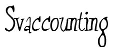 The image is of the word Svaccounting stylized in a cursive script.