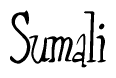 The image contains the word 'Sumali' written in a cursive, stylized font.
