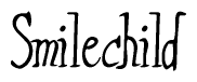 The image contains the word 'Smilechild' written in a cursive, stylized font.