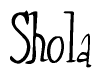 The image is of the word Shola stylized in a cursive script.