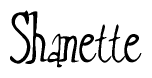 The image is a stylized text or script that reads 'Shanette' in a cursive or calligraphic font.
