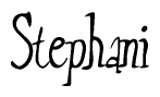 The image is of the word Stephani stylized in a cursive script.