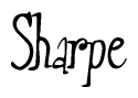 The image is a stylized text or script that reads 'Sharpe' in a cursive or calligraphic font.