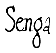 The image is of the word Senga stylized in a cursive script.