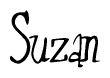 The image is of the word Suzan stylized in a cursive script.
