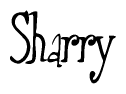 The image contains the word 'Sharry' written in a cursive, stylized font.