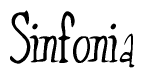 The image contains the word 'Sinfonia' written in a cursive, stylized font.