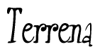 The image is of the word Terrena stylized in a cursive script.