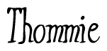 The image contains the word 'Thommie' written in a cursive, stylized font.