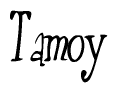 The image contains the word 'Tamoy' written in a cursive, stylized font.