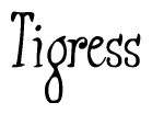 The image contains the word 'Tigress' written in a cursive, stylized font.