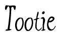 The image is a stylized text or script that reads 'Tootie' in a cursive or calligraphic font.