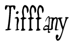 The image contains the word 'Tifffany' written in a cursive, stylized font.