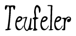 The image contains the word 'Teufeler' written in a cursive, stylized font.