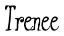 The image is of the word Trenee stylized in a cursive script.
