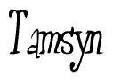 The image is a stylized text or script that reads 'Tamsyn' in a cursive or calligraphic font.
