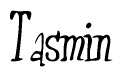The image is of the word Tasmin stylized in a cursive script.