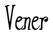 The image is of the word Vener stylized in a cursive script.