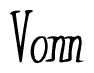 The image is of the word Vonn stylized in a cursive script.