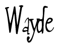 The image contains the word 'Wayde' written in a cursive, stylized font.