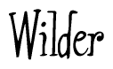 The image is of the word Wilder stylized in a cursive script.